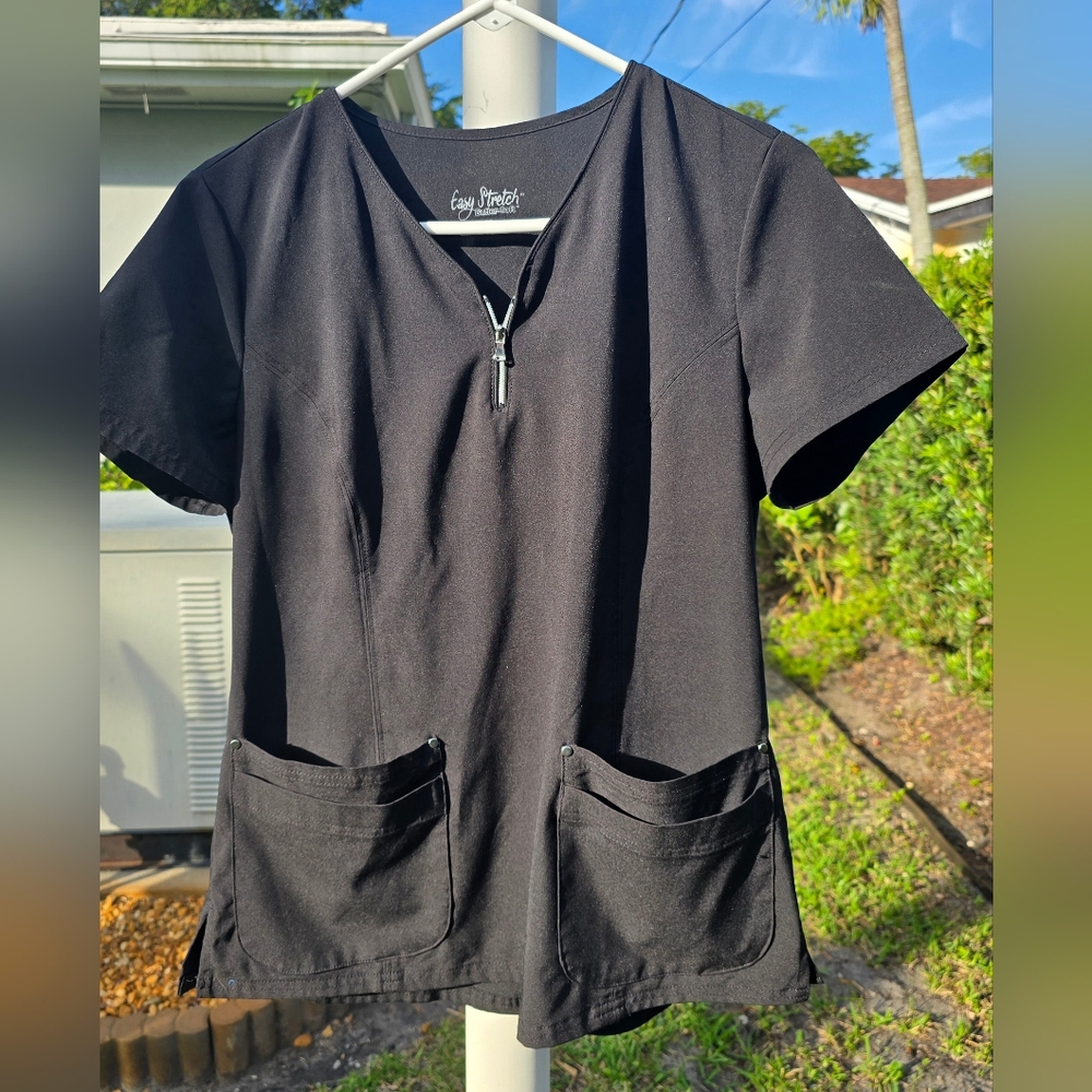 Womans gray scrub top